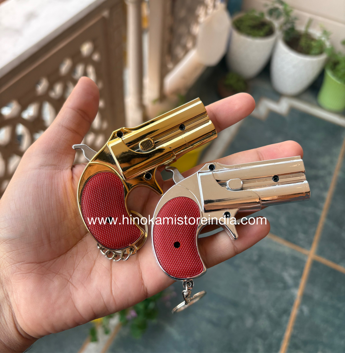 Revolver Toy Gun keychain with Flash and Laser