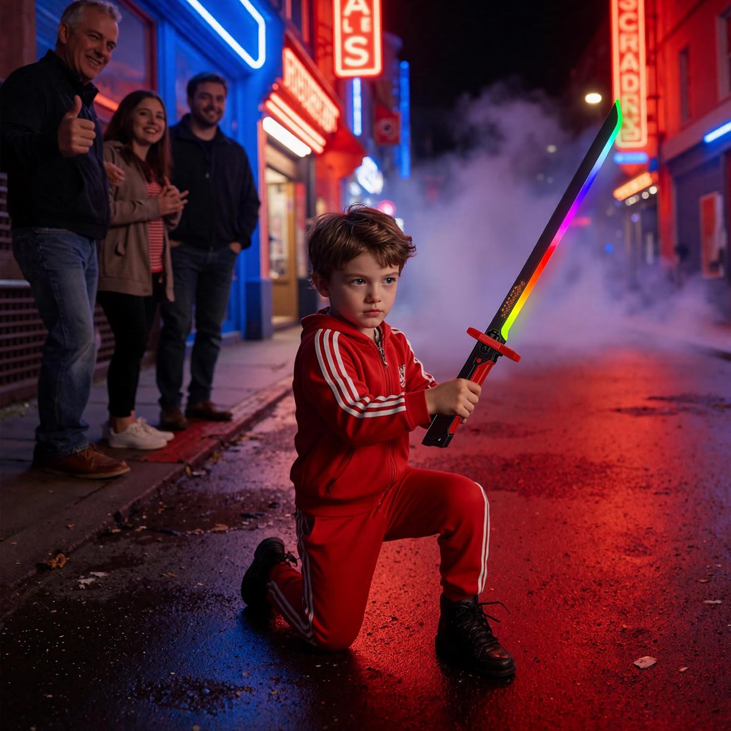 Lightsaber katana with spark,smoke and RGB lights