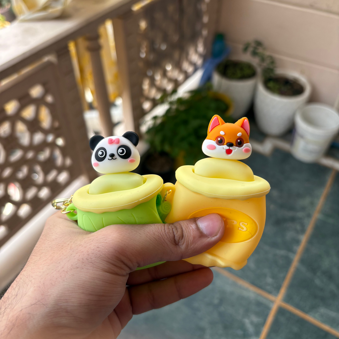 Stress buster squeezing keychains