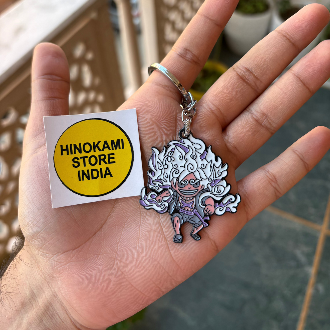 Luffy gear 5 metal keychain