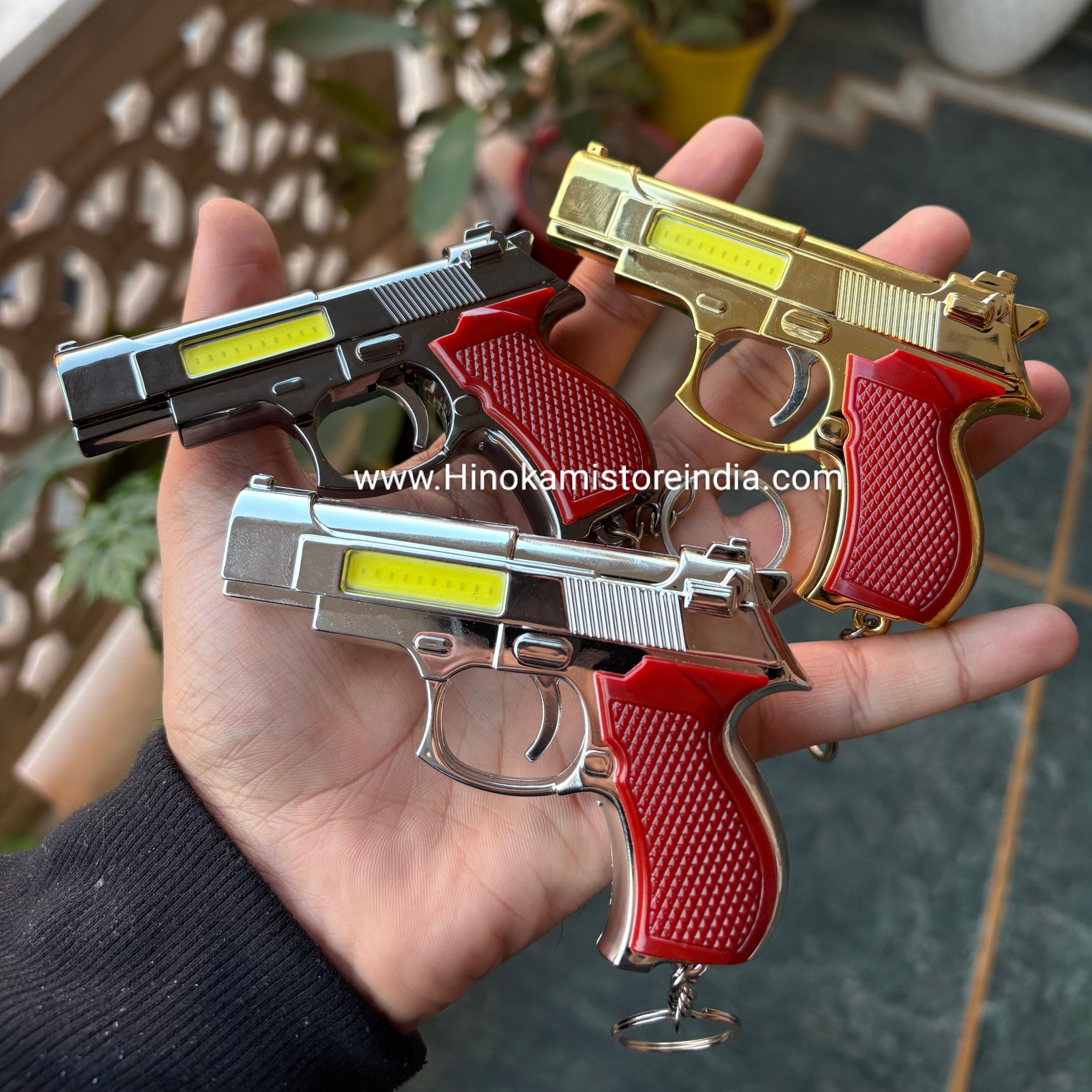 Toy gun keychain with Flash and laser
