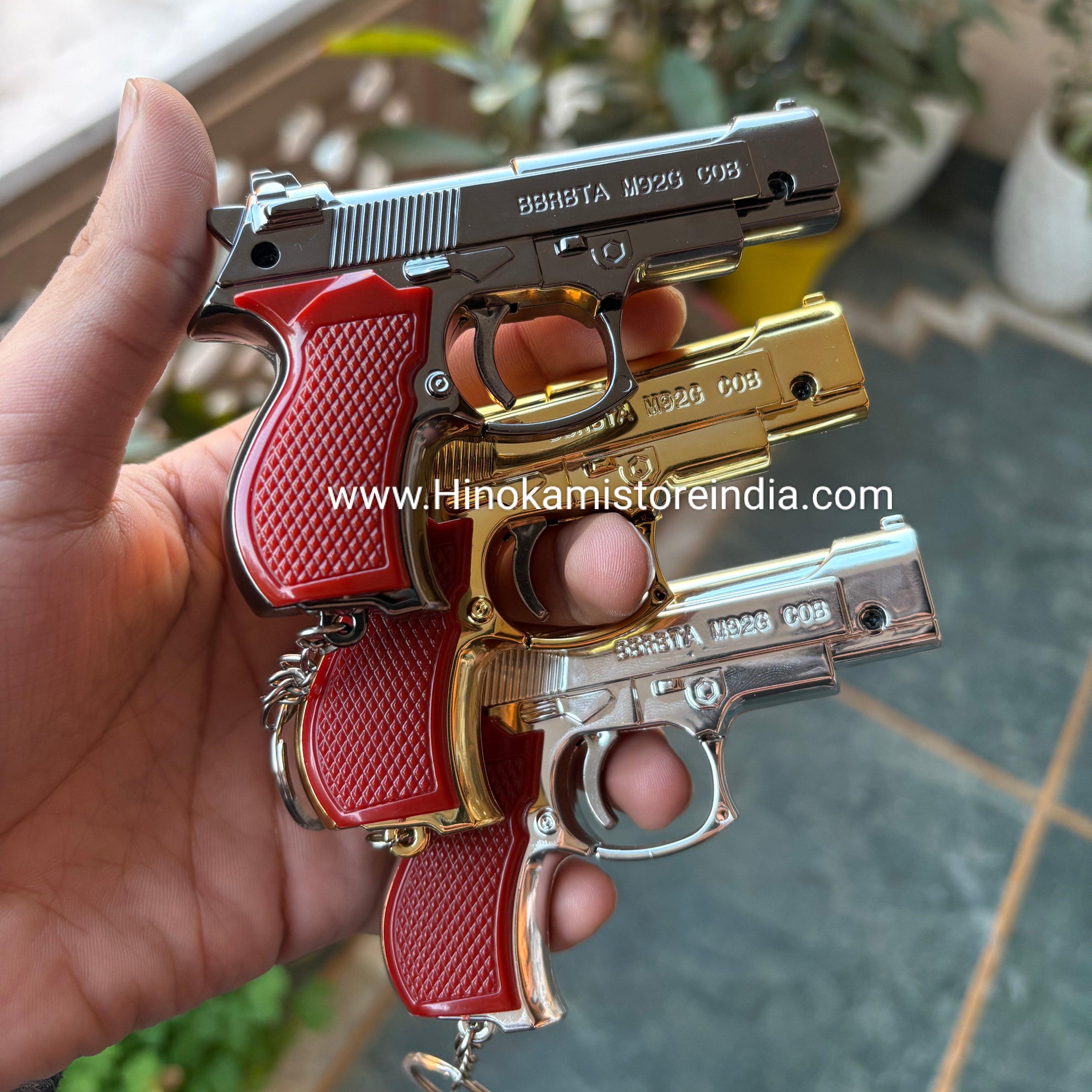 Toy gun keychain with Flash and laser