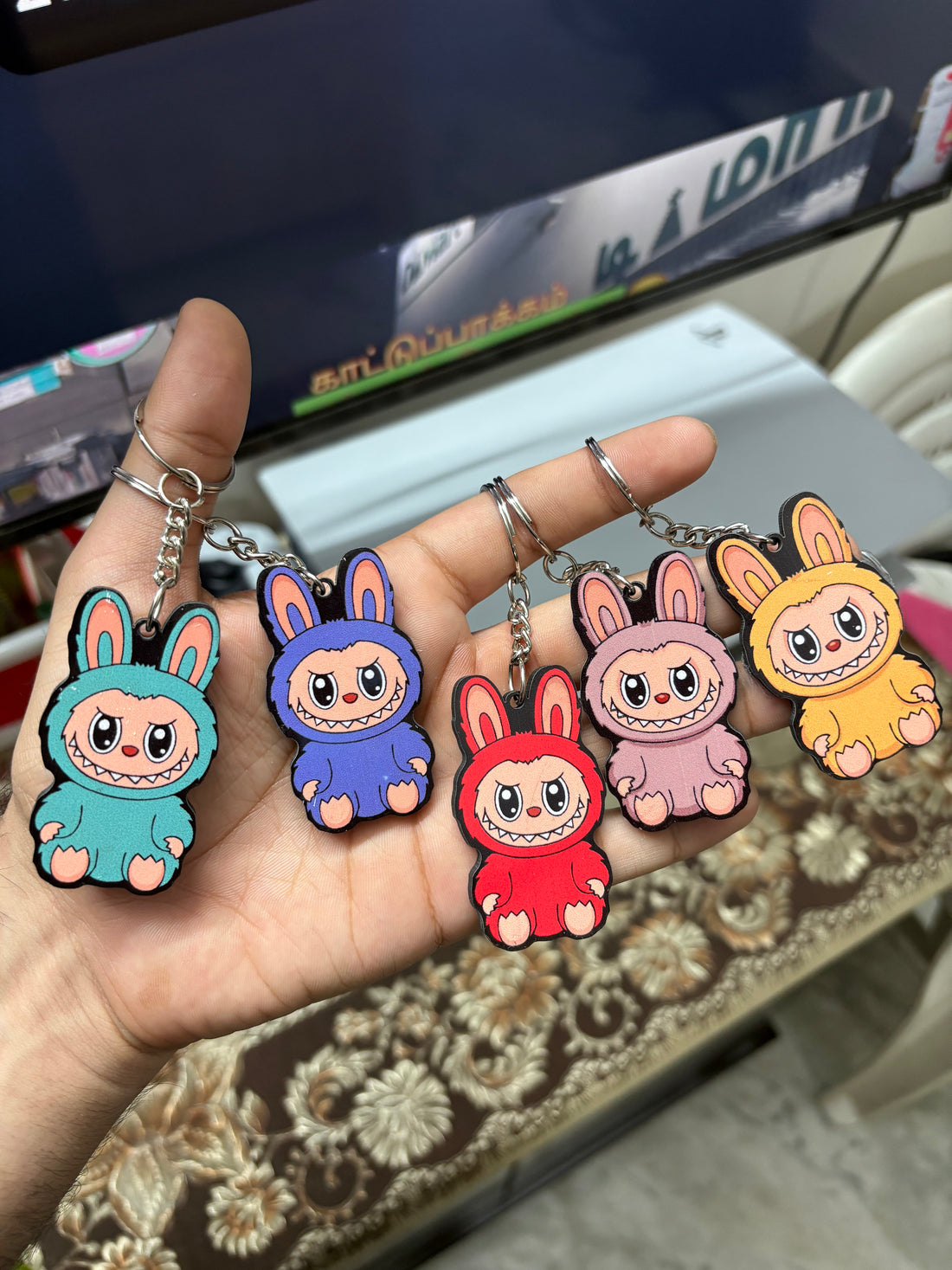 Labubu Wooden Keychains(Random Color)