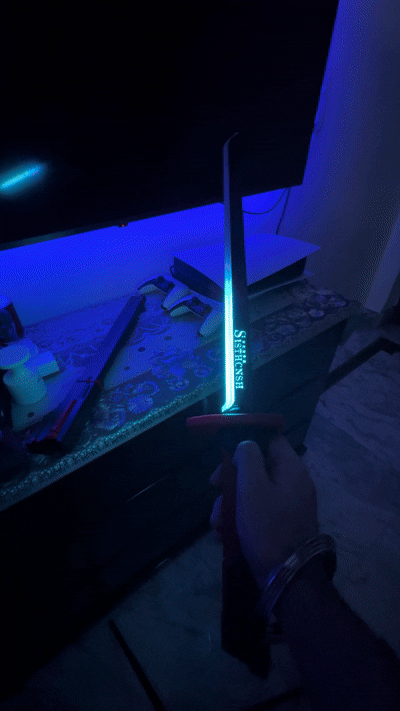 Lightsaber katana with spark,smoke and RGB lights
