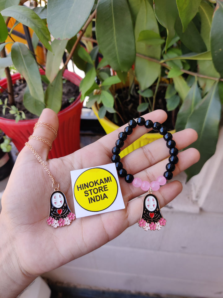 No face twin bracelet pendant combo